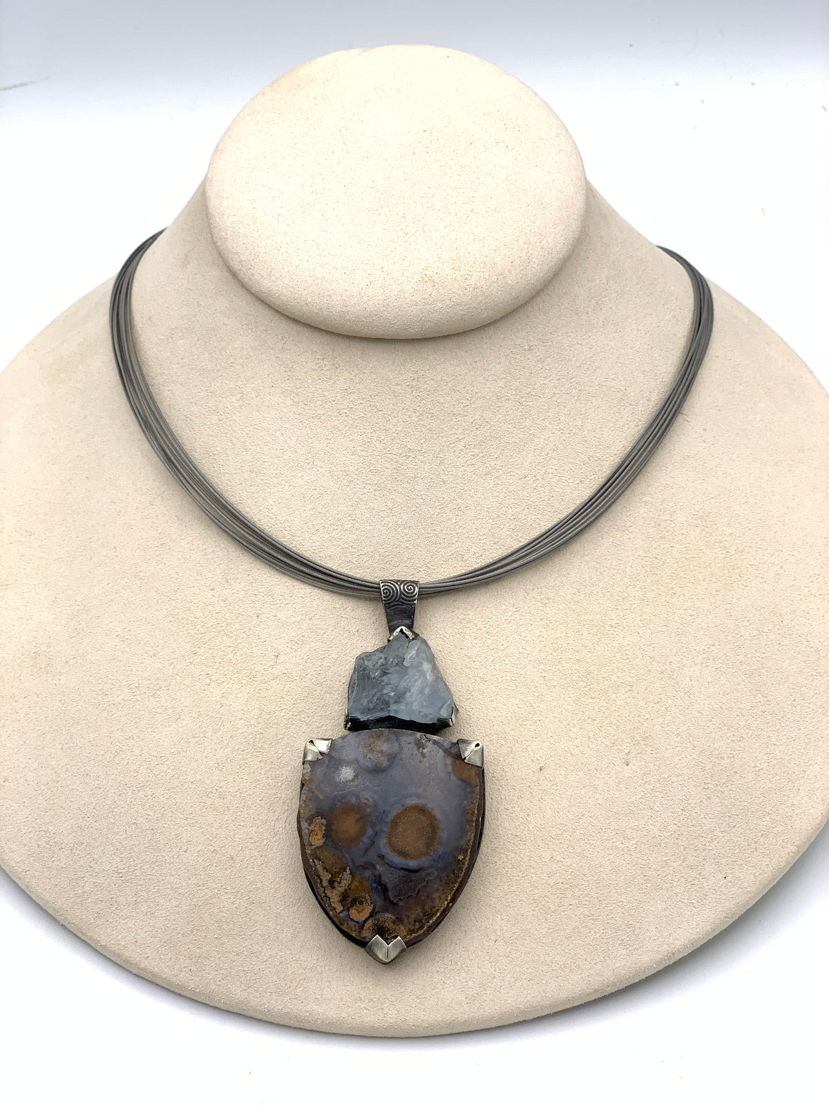 Terri Logan Celestite and Jasper Necklace