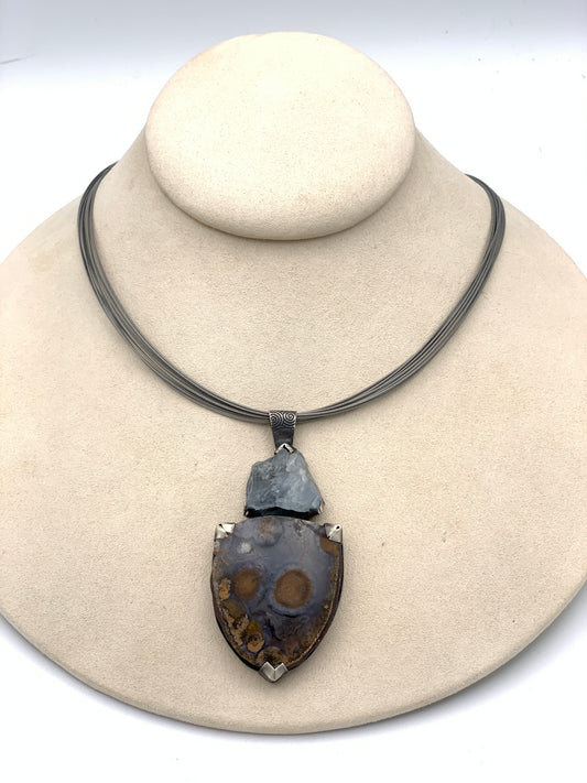Terri Logan Celestite and Jasper Necklace