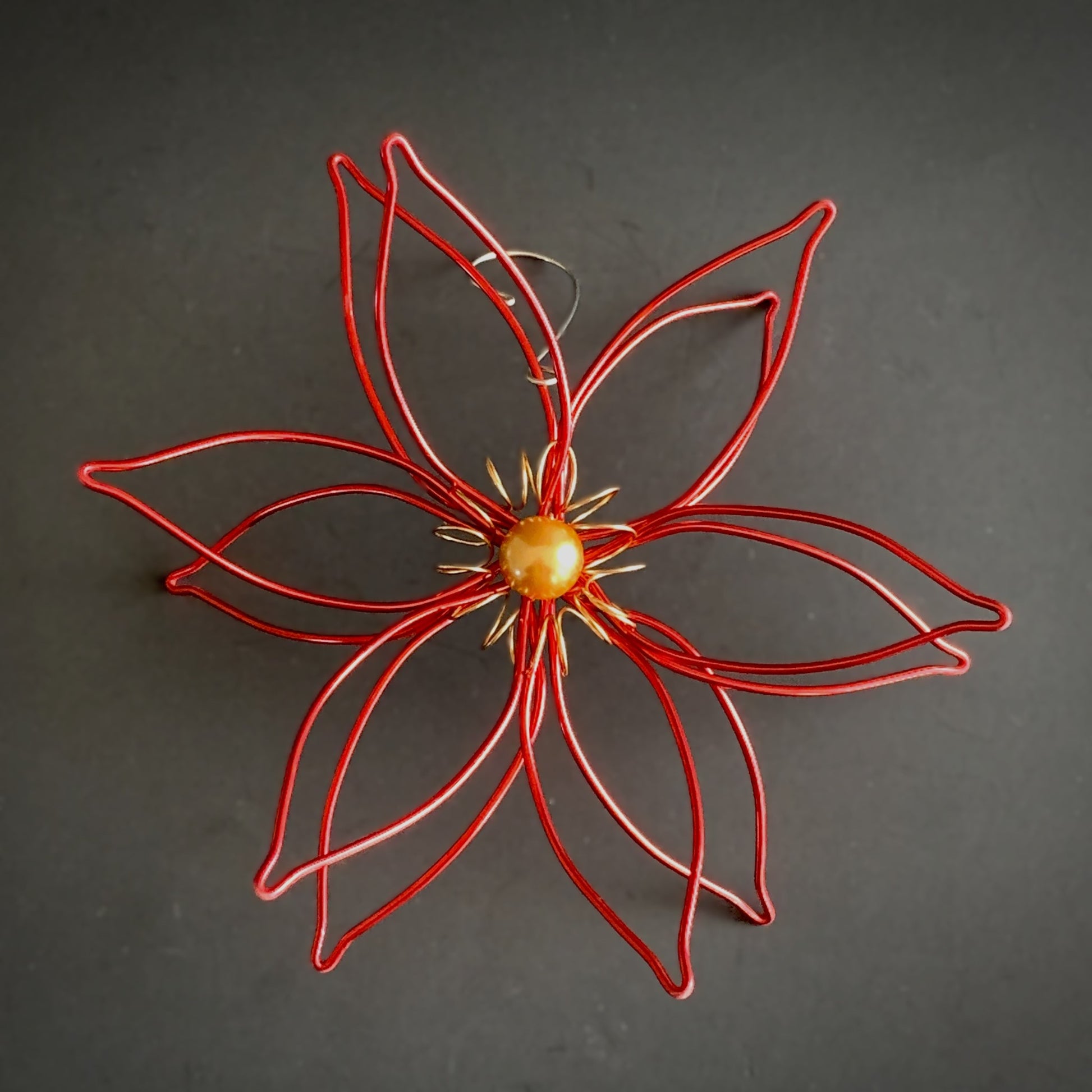 Village Designs Wire Poinsettia Ornament