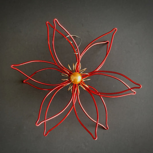 Village Designs Wire Poinsettia Ornament