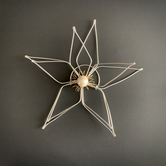 Village Designs Wire Silver Star Tree Topper