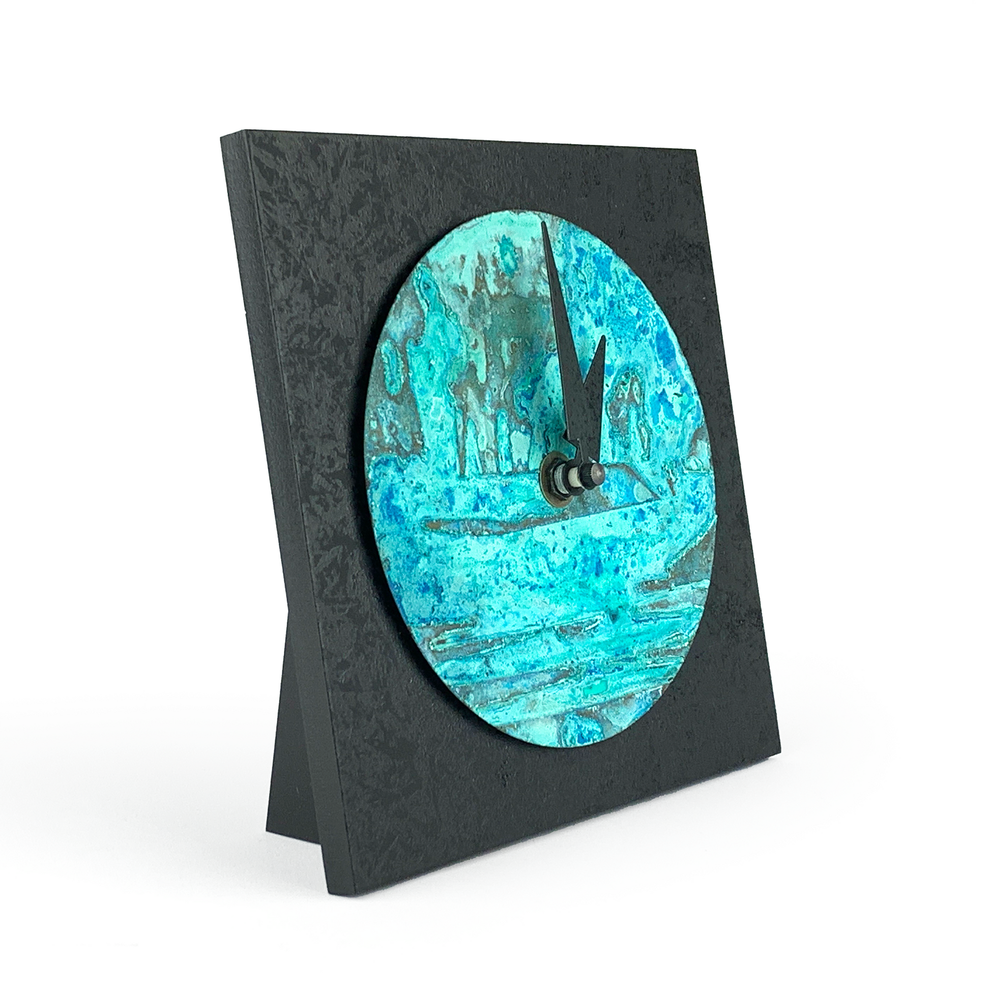 Leonie Lacouette Black and Verdigris Desktop Clock