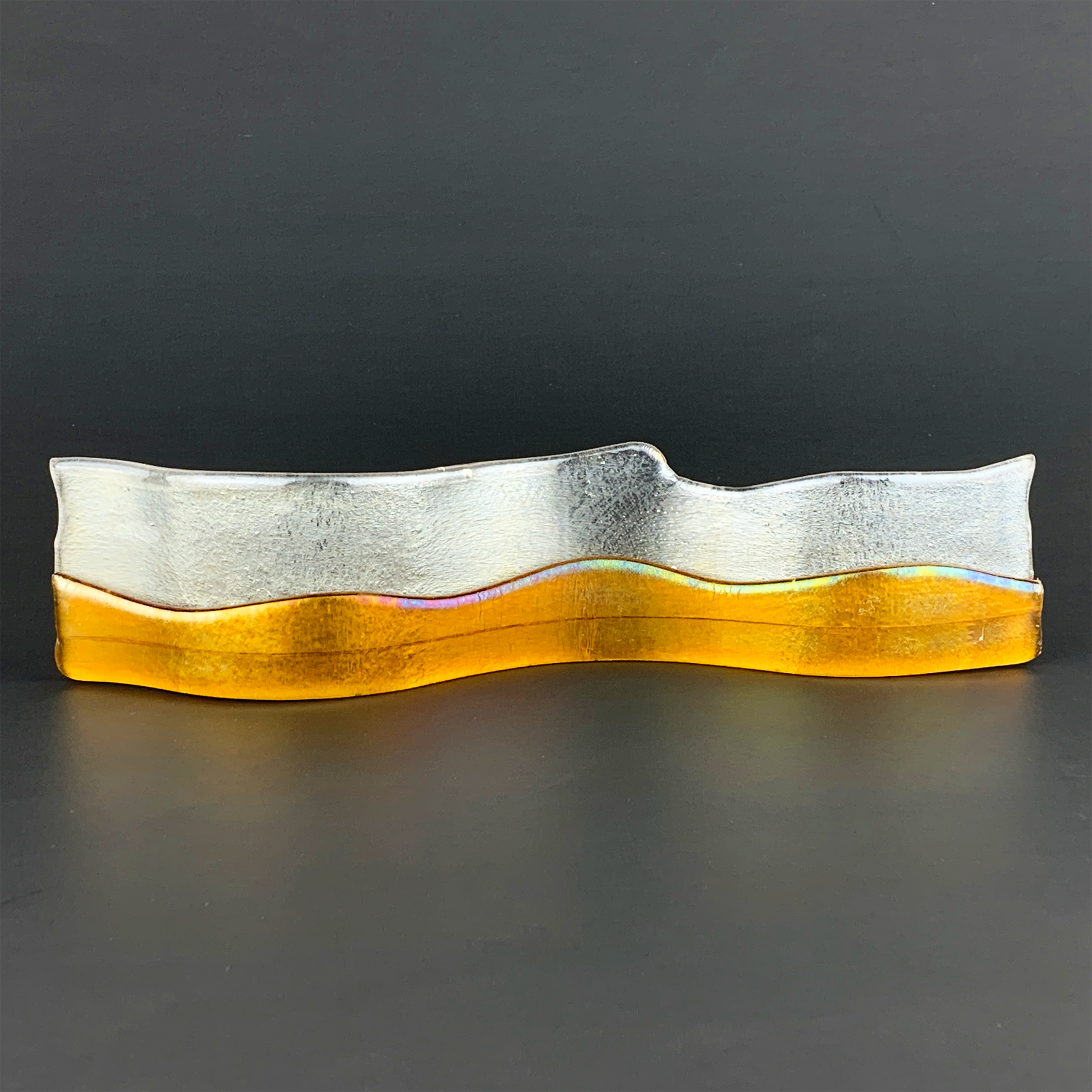 Chris Pauls Glass Wavy Frame Picture Holder Medium Amber