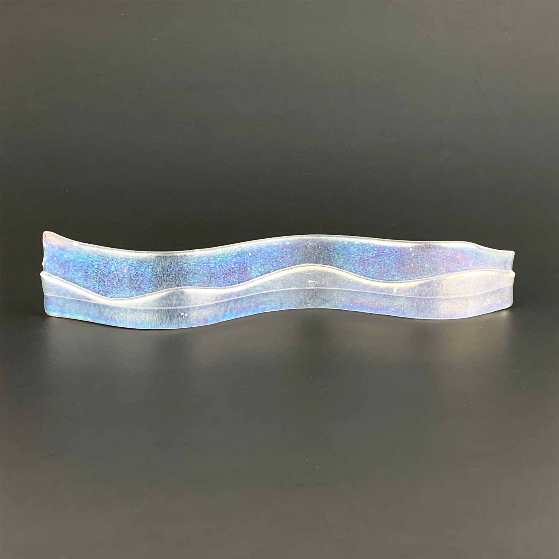 Chris Pauls Glass Wavy Frame Picture Holder Medium Crystal