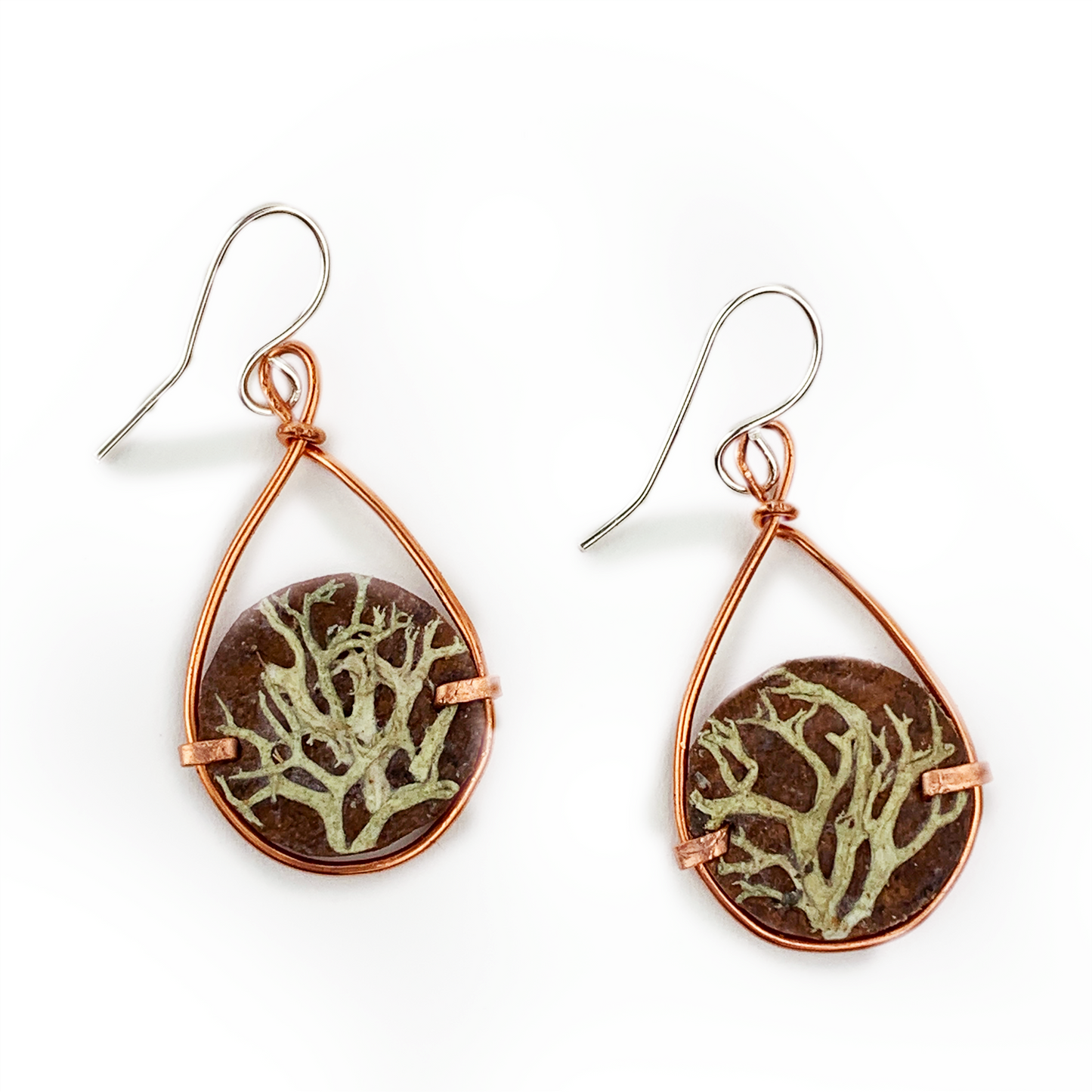Tessoro Lichen and Copper French Hook Earrings