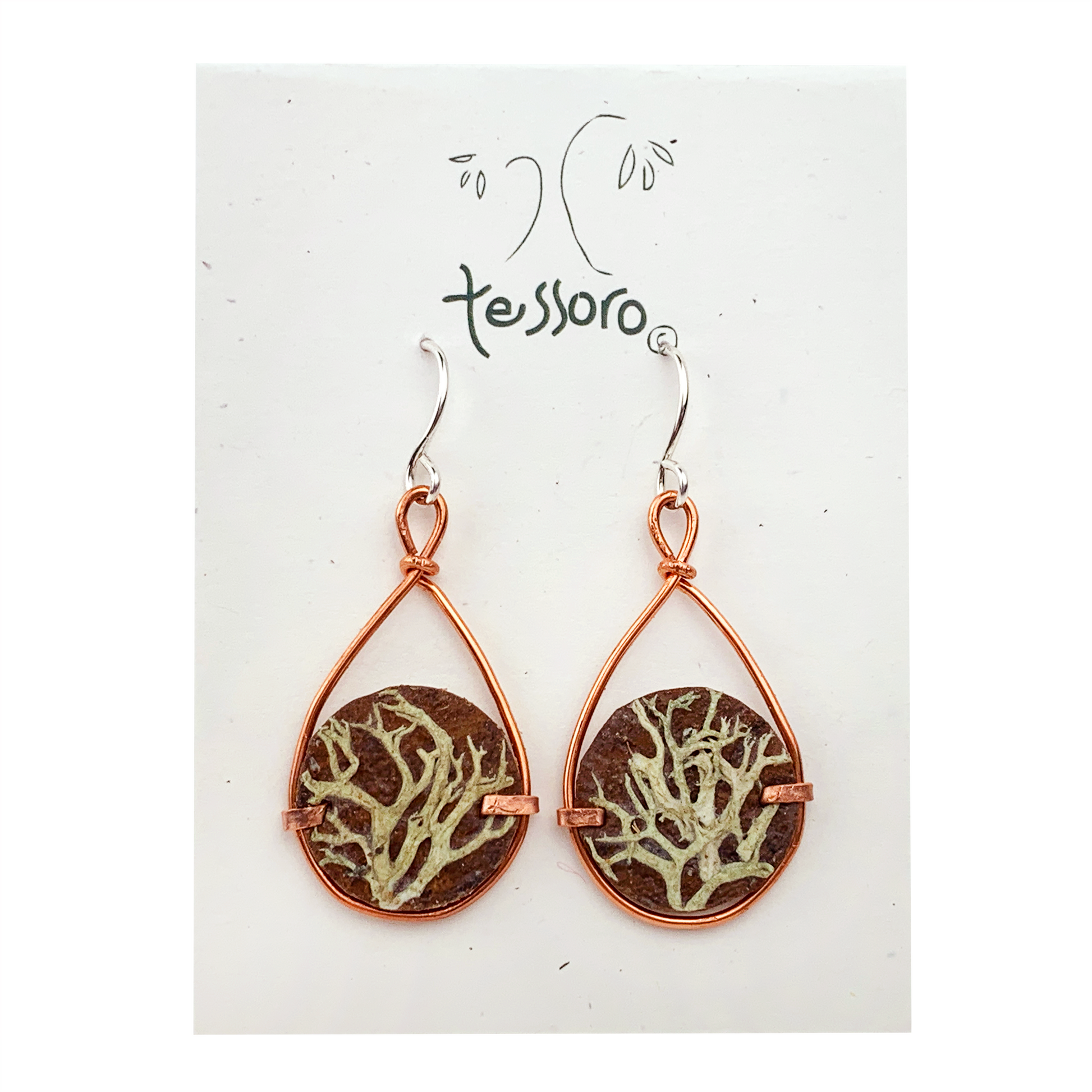 Tessoro Lichen and Copper French Hook Earrings