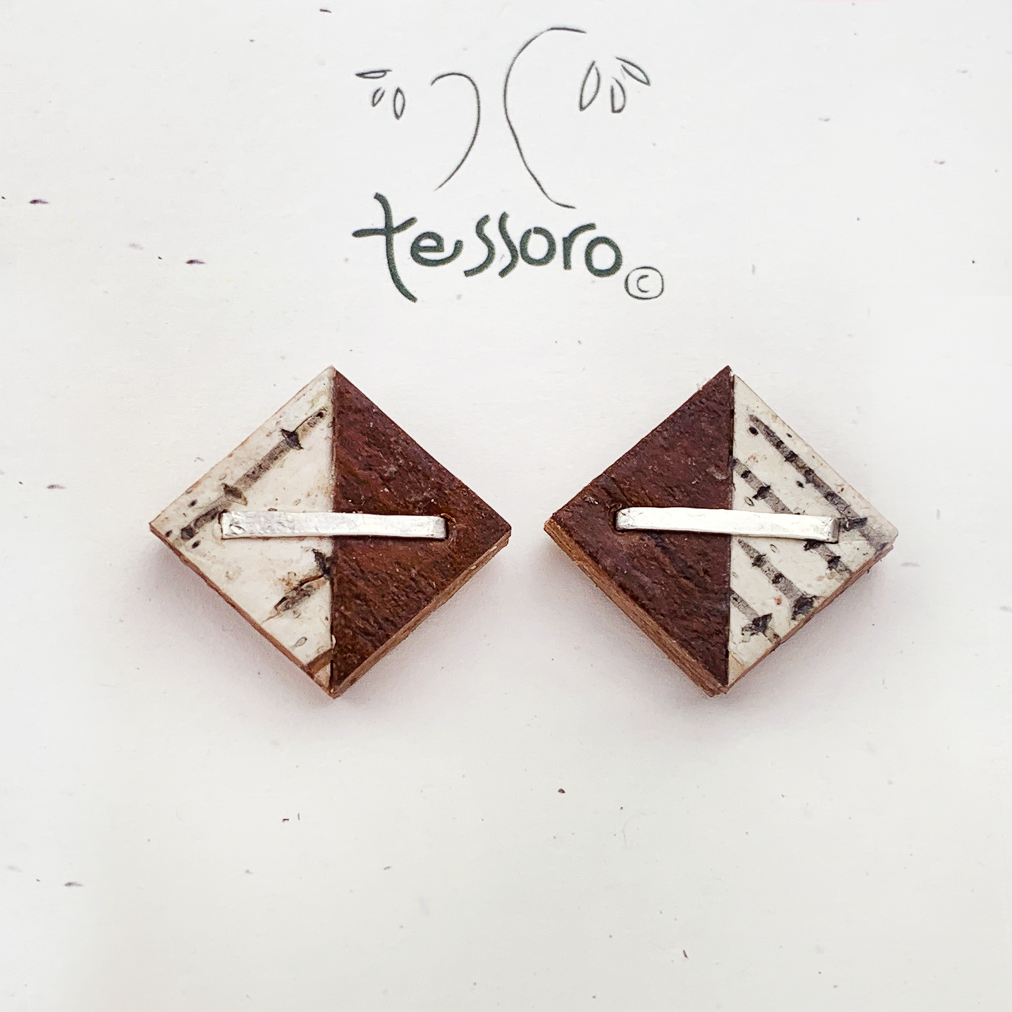 Tessoro Birch Bark Nordic Post Earrings