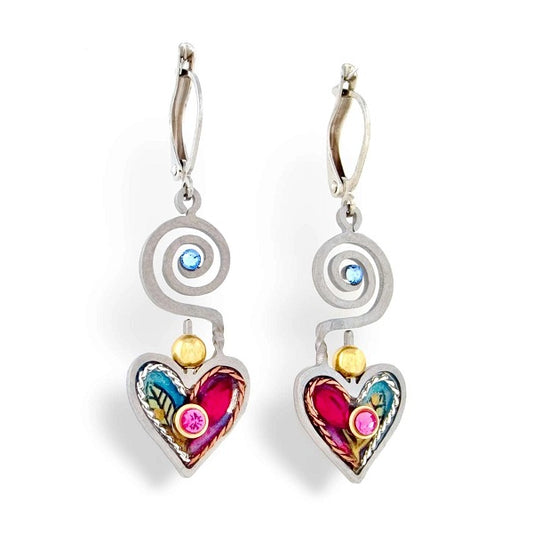 Seeka and Yoolie, Spiral Heart Earrings