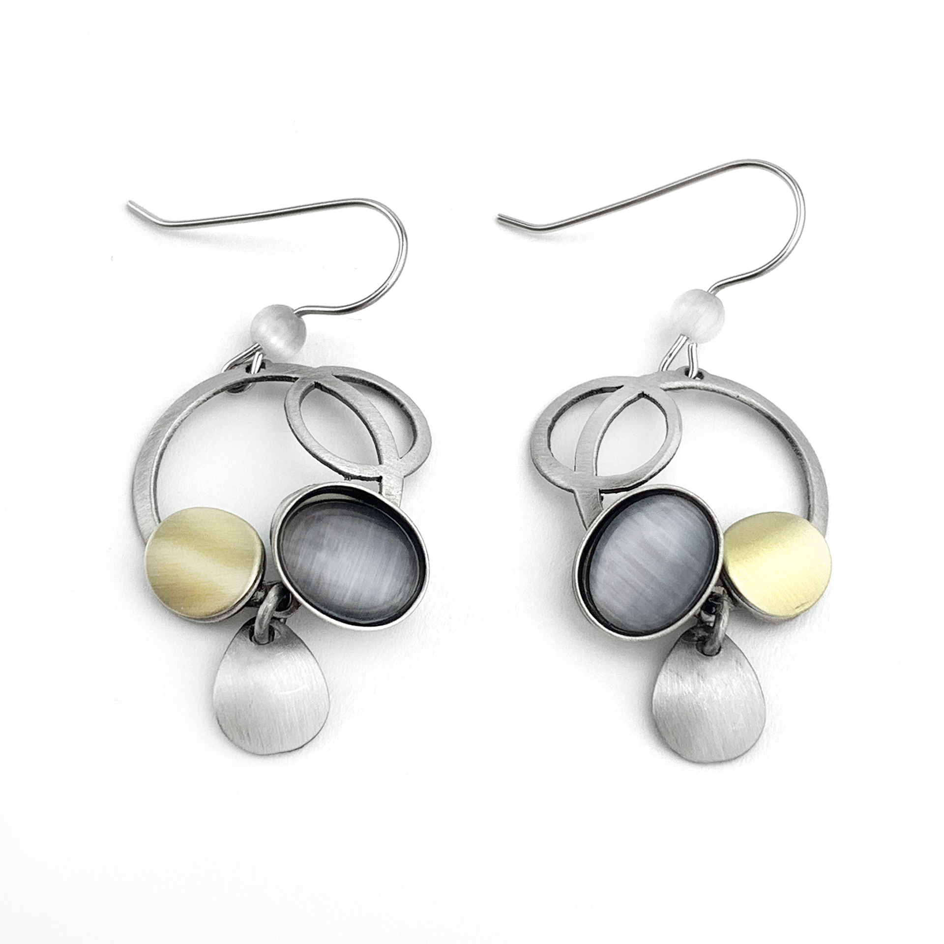Gray shop stone earrings