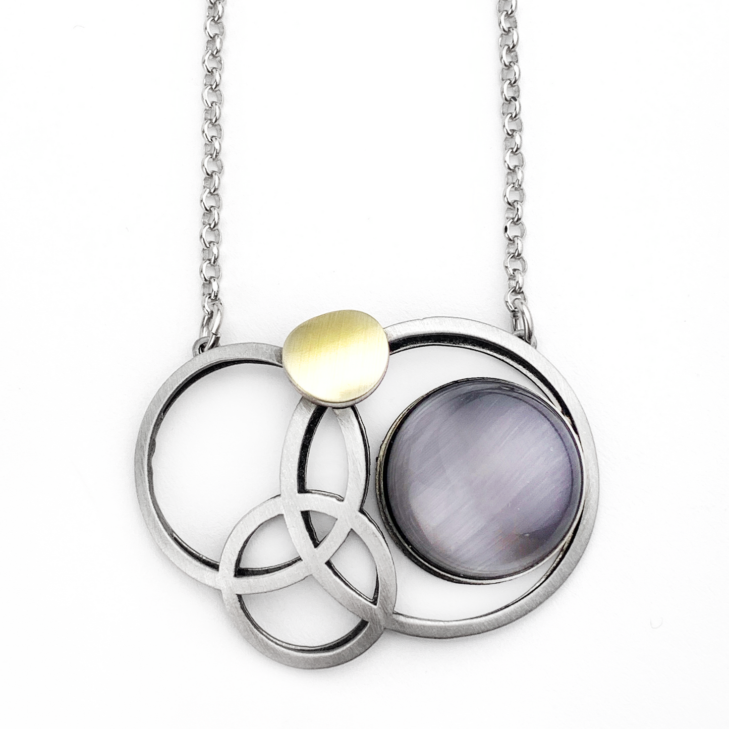 Crono Design, Pendant Necklace With Grey Stone
